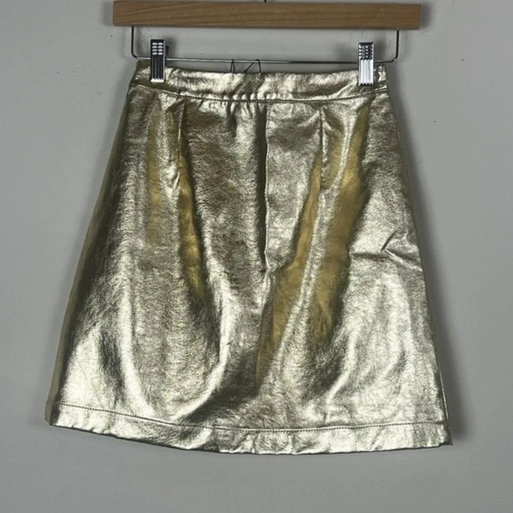 2/$30 Lost + Wander Metallic‎ Vegan Leather Skirt XS NWT